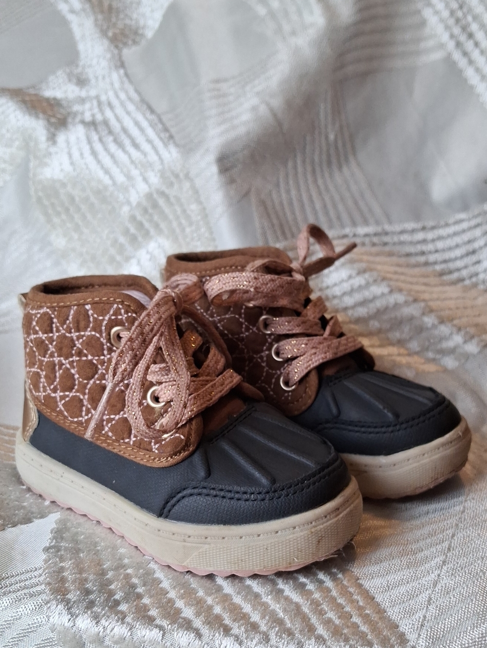 OshKosh B'gosh Brown and Black Lace-Up Kids  Boots